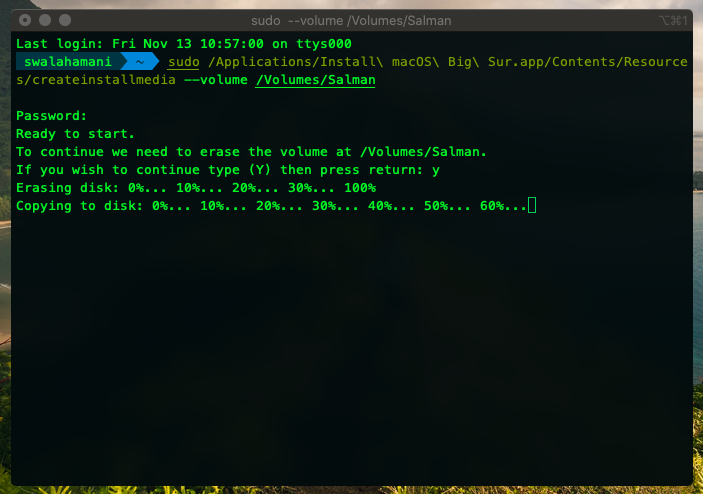 ...preparing a bootable drive...