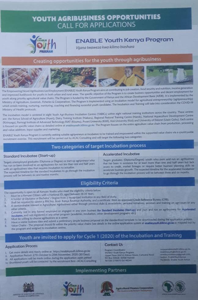 RoySasaka's tweet photo. The government's contribution to transforming agriculture through the 'Engage Youth Programme' will give the Youth an opportunity to own profitable businesses &amp; create job opportunities.   
@MoICTKenya @SDY_Ke @Agri_FinanceKe @kilimoKE @AfDB_Group 

https://t.co/SfiIDlOBHi https://t.co/DYArGXiWGh