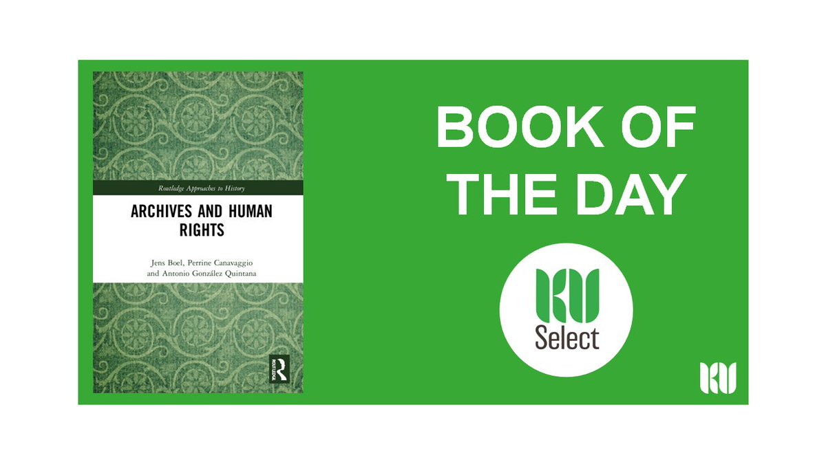 KUnlatched's tweet photo. The #openaccess #bookoftheday is: Archives and Human Rights by Jens Boel, Perrine Canavaggio, Antonio González Quintana from @routledgebooks. #KUSelect #KUSelect2020 @KUnlatched @TaylorFrancisGroup
👍 Pledge here: https://t.co/f5xDdsiPt8 https://t.co/d4nnXG6kaN
