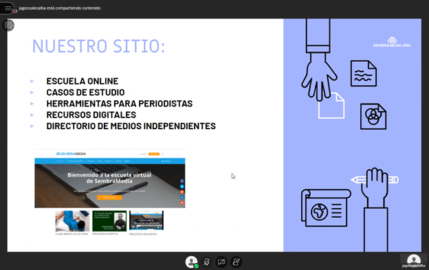 cibermarikiya's tweet photo. Ayer voló el tiempo en la sala virtual especial para charlas #comprendiendo de #cygei2021 #periodismoUMA, con @jagonzalezalba, embajador de España de @sembramedia. ¡Mil gracias por tu generosidad y por traernos, junto a la red, tantas ideas y tendencias sobre emprendimiento! https://t.co/sr2rZjWcBg