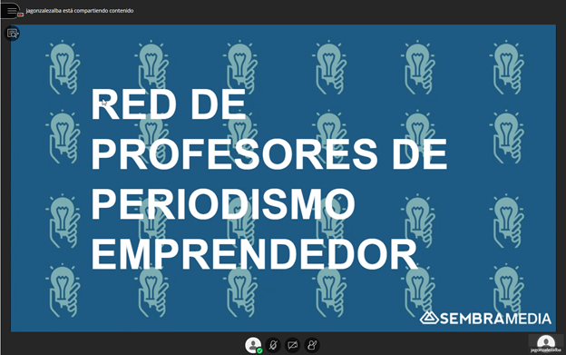 cibermarikiya's tweet photo. Ayer voló el tiempo en la sala virtual especial para charlas #comprendiendo de #cygei2021 #periodismoUMA, con @jagonzalezalba, embajador de España de @sembramedia. ¡Mil gracias por tu generosidad y por traernos, junto a la red, tantas ideas y tendencias sobre emprendimiento! https://t.co/sr2rZjWcBg