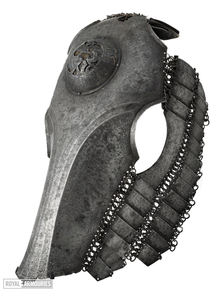 (7/10) This 16th-century Shaffron from the armoury of Hagia Irene in modern-day Istanbul is inscribed: “Eternal glory and prosperity and good fortune (to the wearer)” XXVIH.3 on display in our Leeds Museum