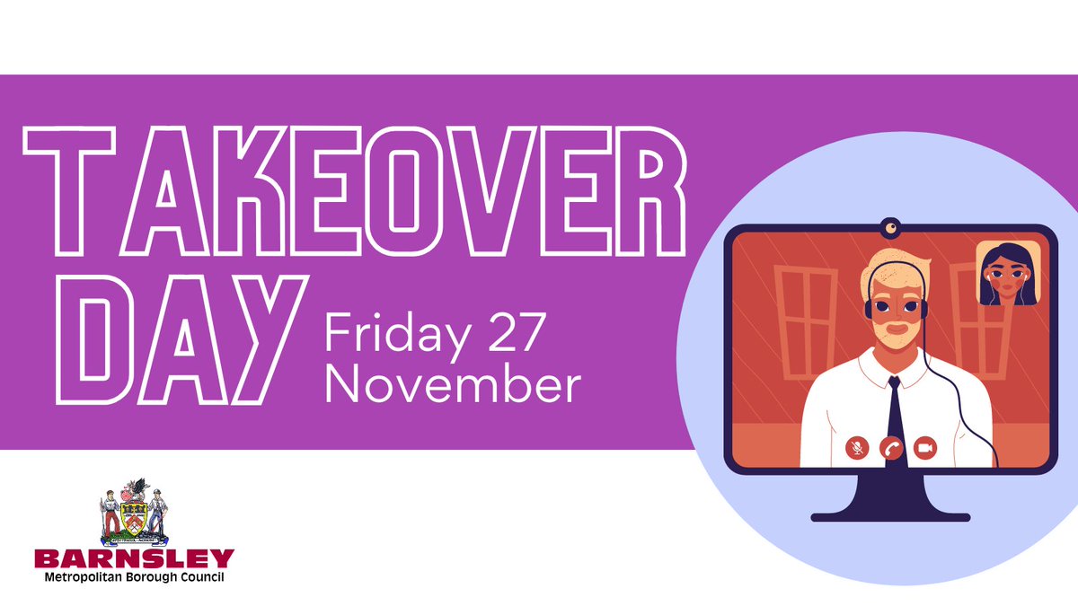 Takeover Day is coming up on Fri 27 November! There are lots of virtual opportunities to help our young people experience real-life decision-making positions in workplaces across the borough. If interested, and in school years 9-13, please email Care4UsInfo@barnsley.gov.uk.