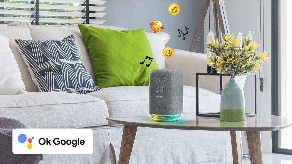Acer's tweet image. With the #HaloSmartSpeaker’s stylish LED display, you can easily check the weather, the time or your music volume just by using your voice. Just say #OkGoogle to get started. 💚 Choose stylish convenience: acer.co/2GWeY9K