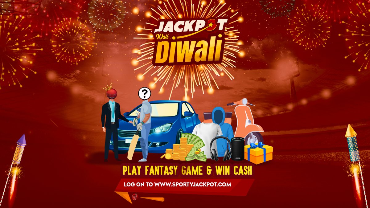 SportyJackpot's tweet photo. #Diwali 
Now Celebrate Your Diwali with  @SportyJackpot
 and WIN exciting CASH Prizes, Merchandises, and a chance to Meet your Favourite Cricketer🔥💸🎇
Is saal aapki Diwali hogi Jackpot Wali 🎇🎁

Play Fantasy Cricket on https://t.co/SW5eg91UVq

#Diwali #Diwali2020 #HappyDiwali https://t.co/4wxWvncVLs