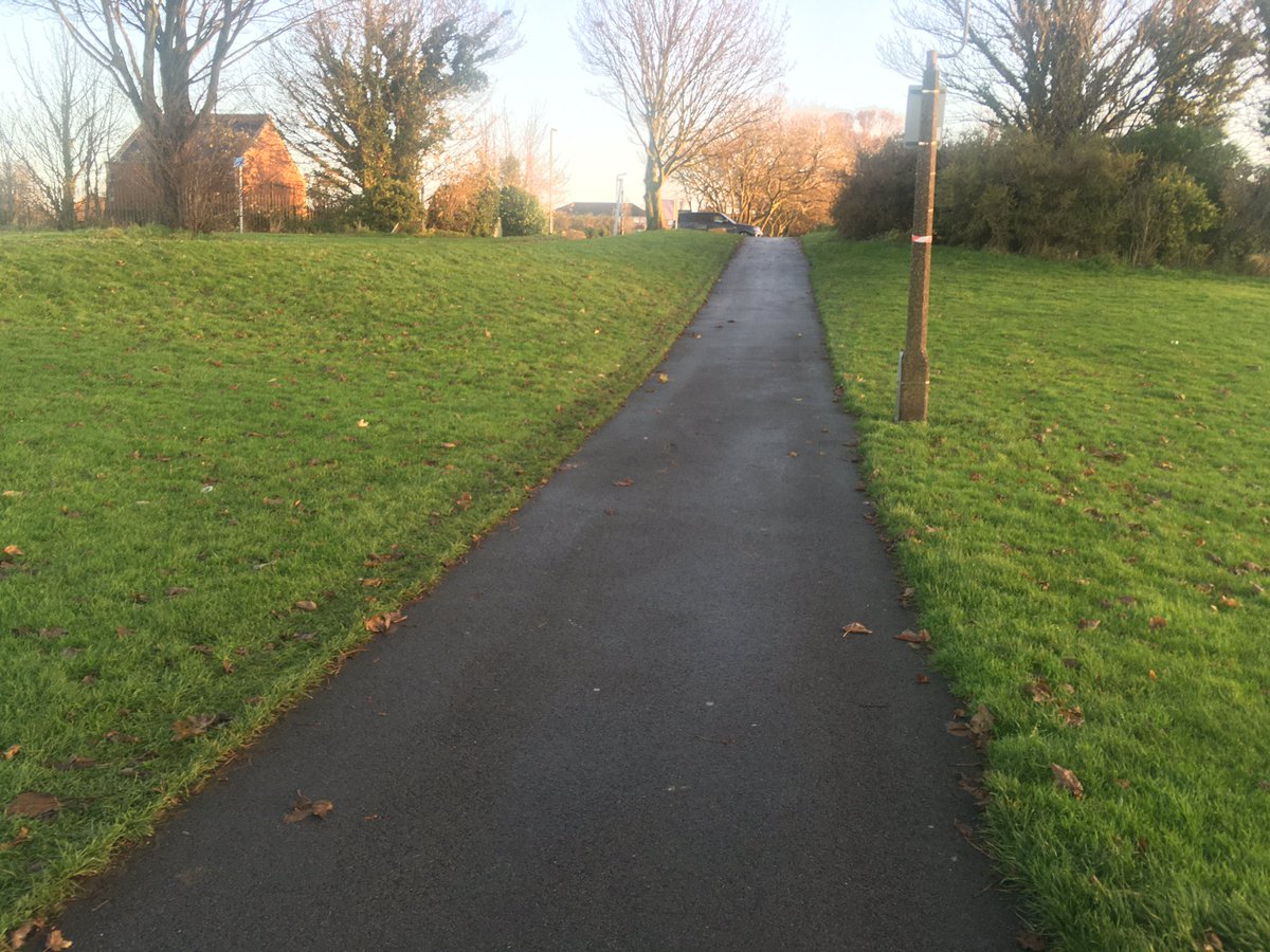 So to get to the prom from where she lives, you need to get down this slope - the slope is a problem in itself (it is steep, and could be made much more gentle), & this path is for cyclists too. We  cyclists but this isn’t great.