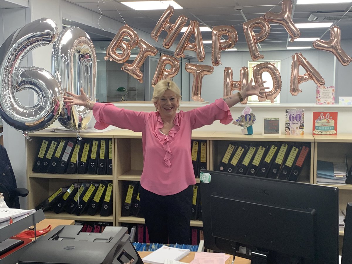 PMcshane__Trad's tweet photo. Big occasion alert!! Annie Burns our senior surveyor at @TRAD_Scaff for over 24years is 60 on Sunday 🎉🎈🥂 we can’t all celebrate with you as we would normally like of course but I  hope you have a great day &amp; wish you many happy returns https://t.co/KEhTwJNvCg