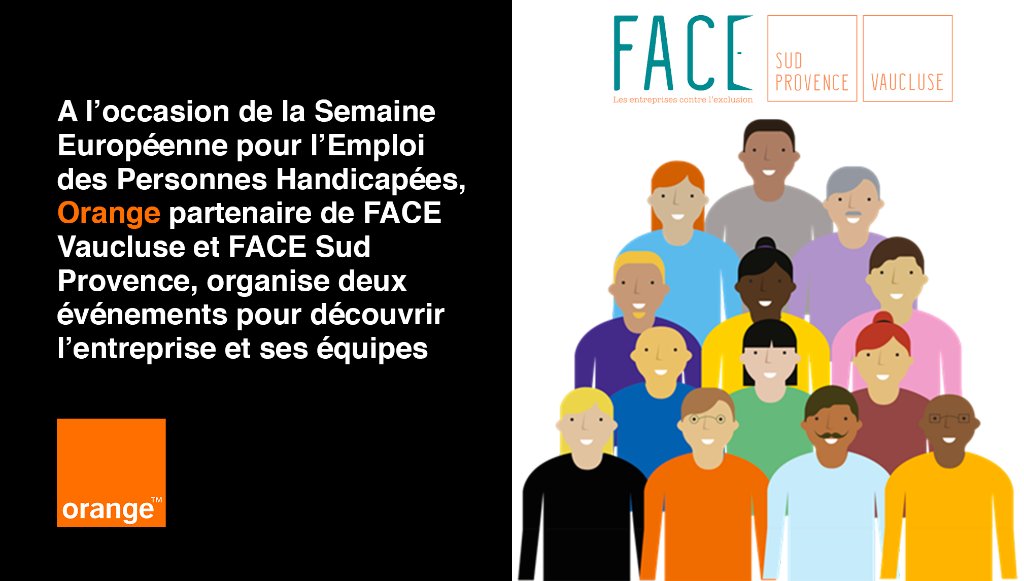 OrangePACA's tweet photo. #SEEPH20 | Participez au webinaire et ateliers organisés avec @FACE_Vaucluse &amp; @FaceSudProvence, et découvrez nos offres d'emplois @orangejobs_fr 
📆 16 nov dès 14h
📆 17 nov dès 9h
👉 Inscriptions auprès des associations FACE https://t.co/VXdjrlk08G