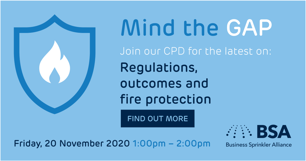 BizSprinklerAll's tweet photo. How must we change #BuildingRegulations to improve the provision of #sprinklers in #FireStrategy? It's imperative that this is introduced into law, particularly in the forthcoming #BuildingSafetyBill. Our #webinar on 20th Nov explores this further: https://t.co/FSCr3Ph3sS https://t.co/Z56uqN1v5r