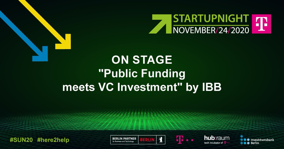 startupnight's tweet photo. Want to know how a public VC + a business dev bank work? How both could be connected in the Early phase? @PR_ibb provides basics on public funding & how to identify advantages & to apply for subsidies. Register π it helps + it's free: https://t.co/83B9sOmOlo #SUN20 #here2help https://t.co/rddvv71esj