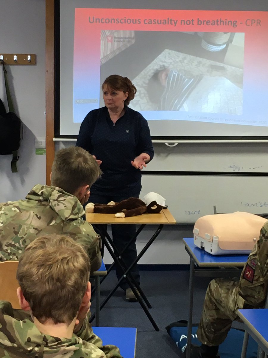 LboroGSArmy's tweet photo. Mr Monkey played a vital role in teaching Covid safe CPR techniques yesterday. Thanks to the interventions of Poachers 1, he’s on the road to a full recovery. #firstaid @LboroGSCCF https://t.co/Ddp6KxlxEc