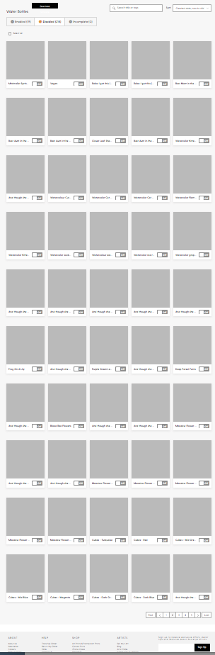 Tej_2point0's tweet photo. @society6,  thought it would be a good idea to update my S6 store with your cool new water bottles. This is all I see in your 'new Artists Studio'. Not a single preview is visible. Really? It was bad before but what am I supposed to do with this? Unusable. https://t.co/rzfLn9nN3l