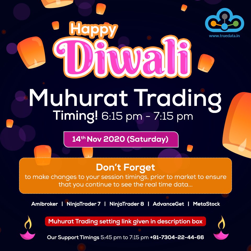 TrueData™ 🇮🇳 on Twitter "Diwali Muhurat Trading Timing! Don't