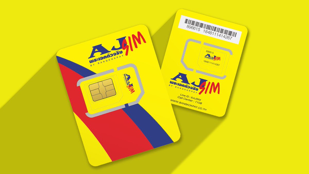 Yozzo's tweet photo. New #MVNO #AJSIM launched in #Thailand. The MVNO is using #TOT's #2100MHz and #2300MHz network for #3G and #4G. https://t.co/HlkuiZXdGi https://t.co/CraAcFQKzL
