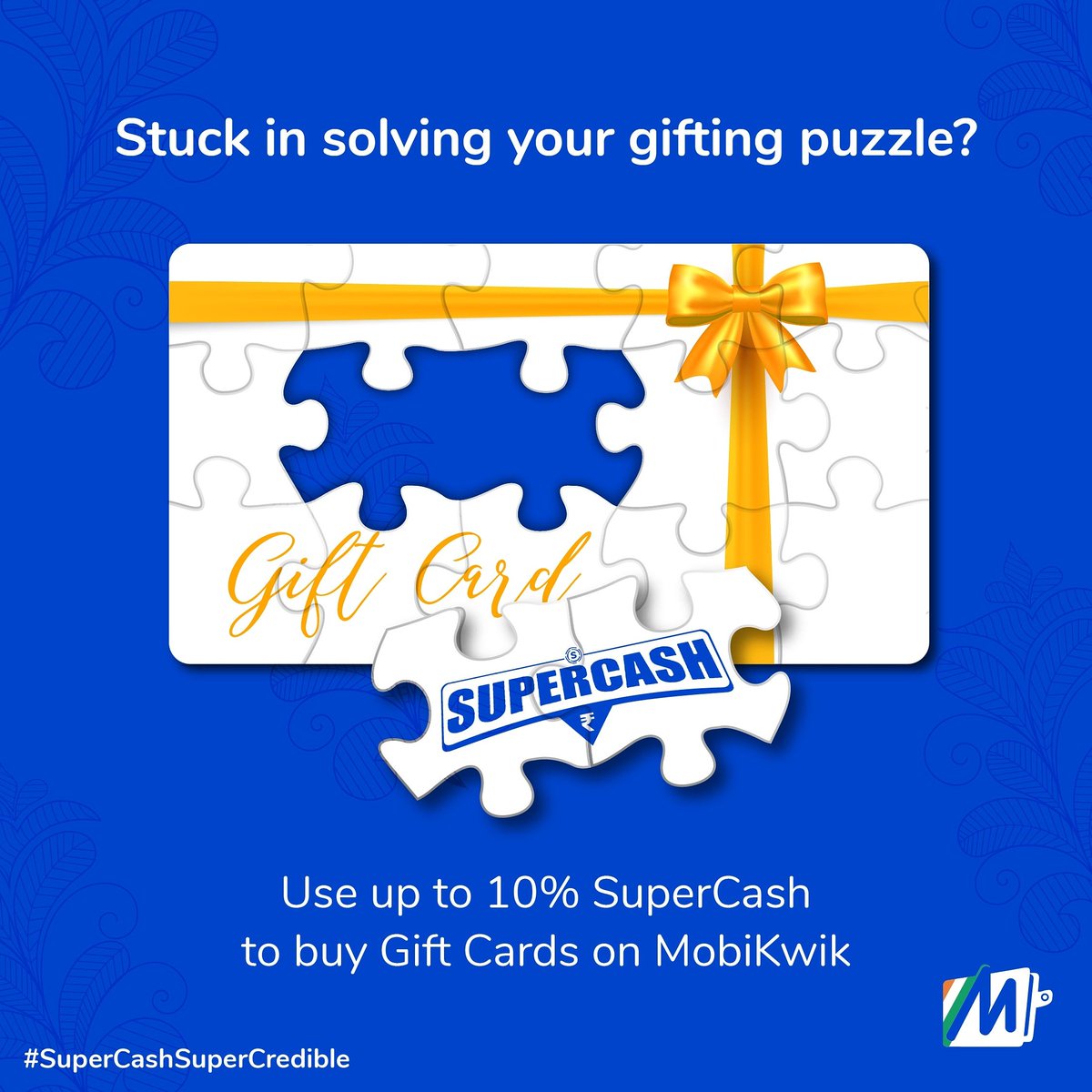 MobiKwik's tweet photo. This festive season, say goodbye to all your gifting concerns. Get up to 10% discount with SuperCash to buy Gift Cards only on MobiKwik!
https://t.co/XjvPyL2V8E
P.S.- Everyone Gets It! ๐
#SuperCashSuperCredible #EveryoneGetsIt #EveryoneGetsItOnMobiKwik #CreditCardPayments https://t.co/JgAn7Ue3JD