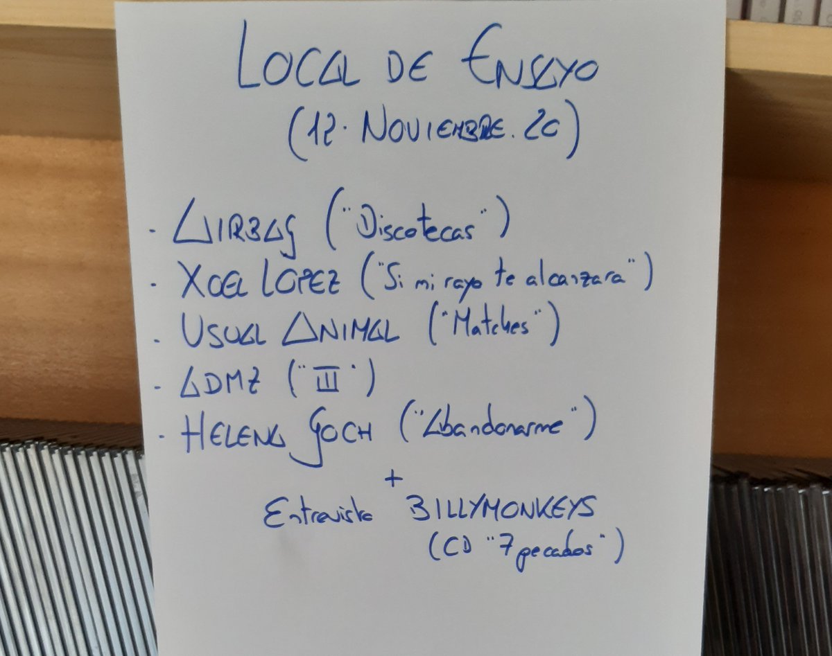 LocalDeEnsayo's tweet photo. Aquí https://t.co/QUXjGKQdYz tienes el @LocalDeEnsayo de anoche. Charla con @billymonkeys, y novedades que se avecinan, como @mondoairbag (@SonidoMuchacho), @xoellopez (@esmerarte) y @adolfomazuecos, y otras publicadas recientemente #UsualAnimal y @Helena_Goch (@IM_Records_) https://t.co/cRIk8KyZjD