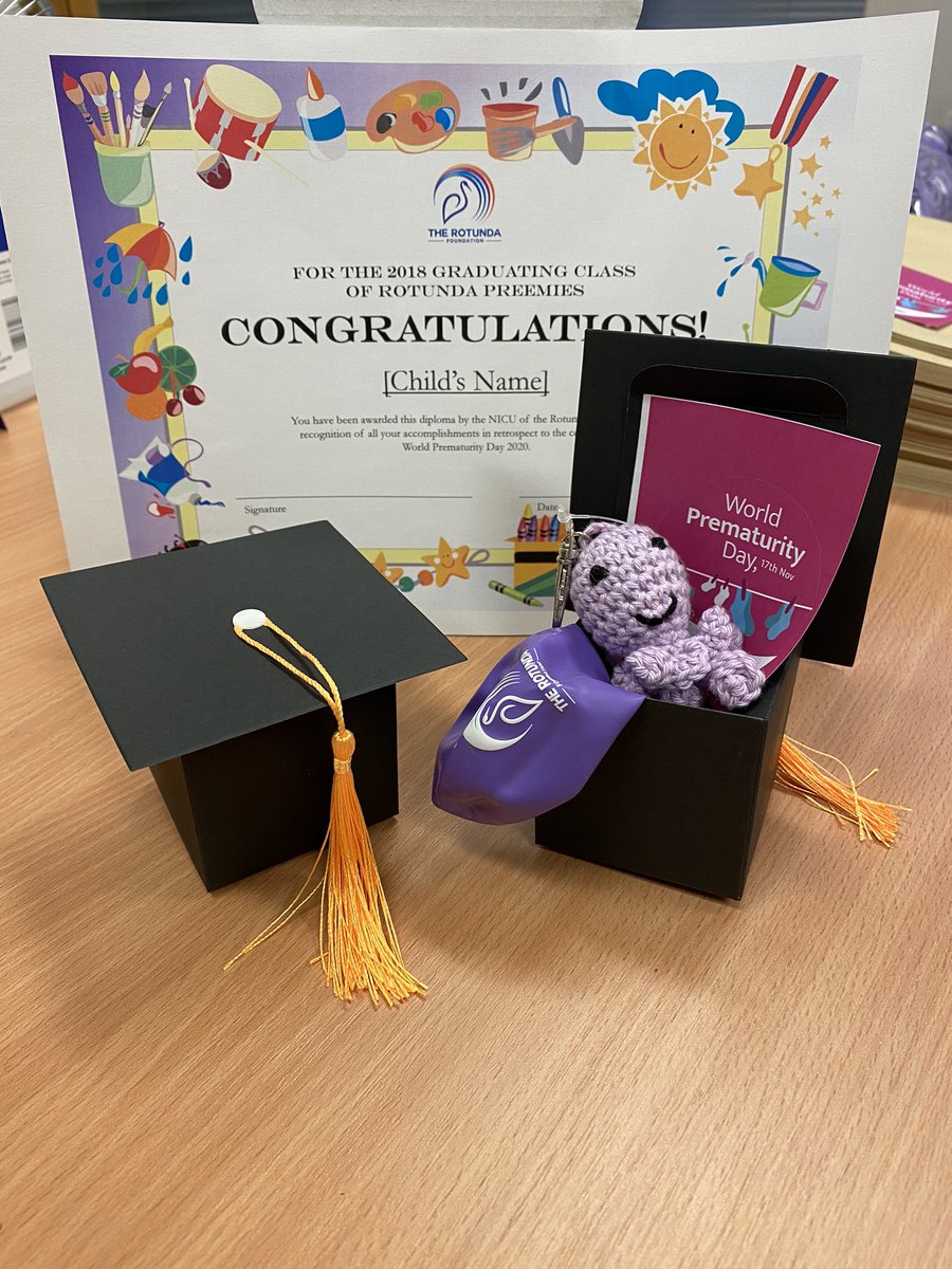 MijkBoyle's tweet photo. Today should have been our annual World Prematurity Day party, where  infants born <1500gm 2 yrs ago are invited back for a raucous celebration. This year we have sent them a ‘graduation box’ and certificate to mark the day. @RotundaCharity 🎓👶🏻🎈#WorldPrematurityDay #WPD20 https://t.co/xxmyWOGuTJ