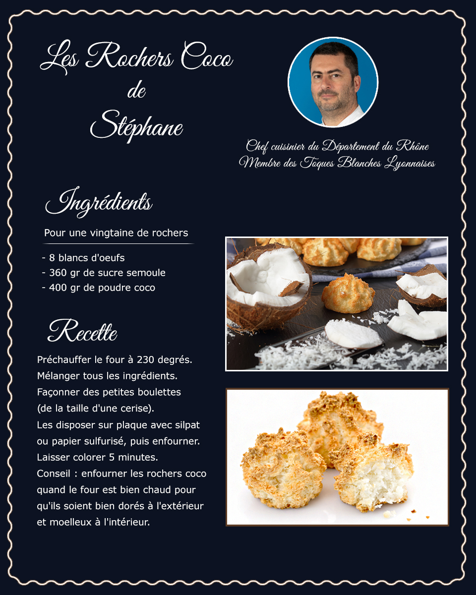 rhone_fr's tweet photo. [Idée #Recette 👨‍🍳🍪🥥]
Quoi de tel qu’une note sucrée pour égayer un weekend confiné ?Notre chef Stéphane Garcia le sait bien, le sucre met du baume au cœur😊Amateurs du goût délicat de la noix de coco, ces petits rochers vous régaleront.
#miam #lechefcestvous #gourmandcroquant https://t.co/KgMeMiX800