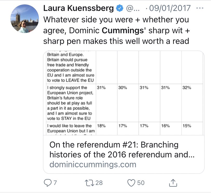 This was well worth a read, I agree. But not for that reason. Nobody outside UK politics Twitter knows anything at all about Vote Leave fraud. BBC’s lack of appetite for story is central to that. Cummings’s traditional role as source is arguably some part of why. See also ITV