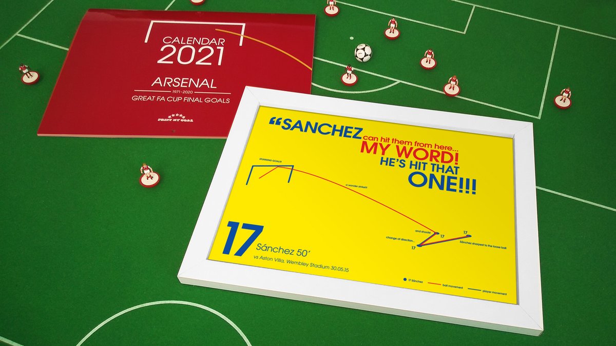 PrintMyGoal's tweet photo. @arseblog Hello, I'm Dan – a self-employed illustrator based in Bournemouth – this year I decided to create an Arsenal FA Cup Final Goals calendar for 2021! Bring on the new year! Available now at https://t.co/UQDXXFojCl Framed print sets also available! #ArseBiz #PrintMyGoal ⚽️🤙😍 https://t.co/TZXhoK0bj0