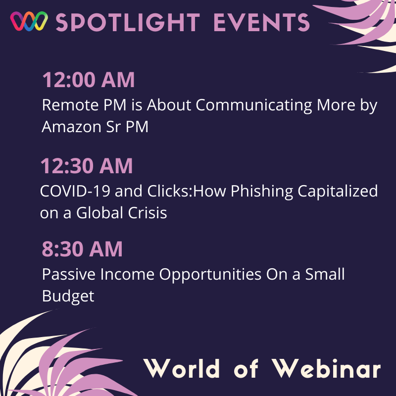 worldofwebinar_'s tweet photo. #Spotlight #event #HAPPENING #today .
#RegisterNow for more #webinars and #event .
#LINK in bio.
.
.
#FridayFeeling #FridayThoughts #FridayThoughts #webinar #COVID19 #newnormal #buisness #worldofwebinar #Medical #management https://t.co/sb27J0AMg1