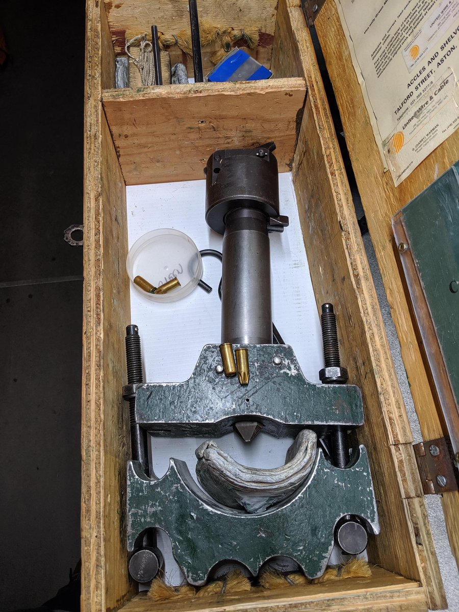 If we can positively identify an HV cable and it’s proven DEAD (and earthed) then it’s ok to saw through it to undertake work, subject to a permit ofc. If we can’t be 100% certain, we SPIKE it- just like Ferranti did in 1889. Here’s a modern spiking gun [7/12]