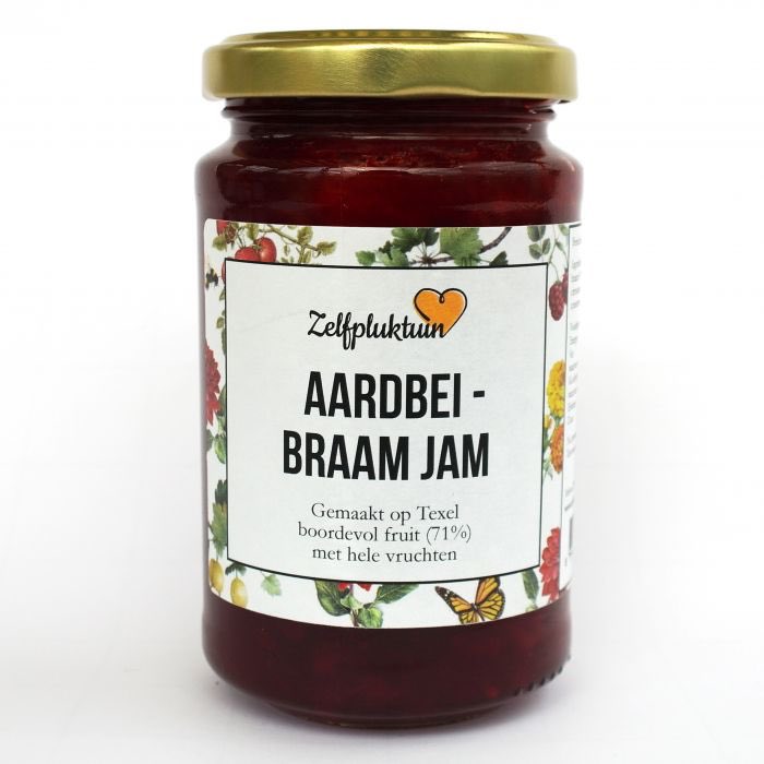 goedemorgen! ☀️ 
Begin de dag goed met deze Aardbei Braamjam 😋🍓 

#texel #waddeneiland #jam #bramenjam #aardbeienjam
