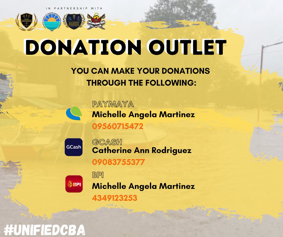 lpucbasg's tweet photo. CBA-SG together with @jpia_lpumanila , @OfficialMansoc , and @PSCASlpumnl is conducting a donation drive for the affected families of #UlyssesPH from Marikina and Rizal Areas.
Help us reach 50 families!💛💙

Thank you!

#UnifiedCBA #ReliefPH #fundraising https://t.co/dAWYeKTIRo