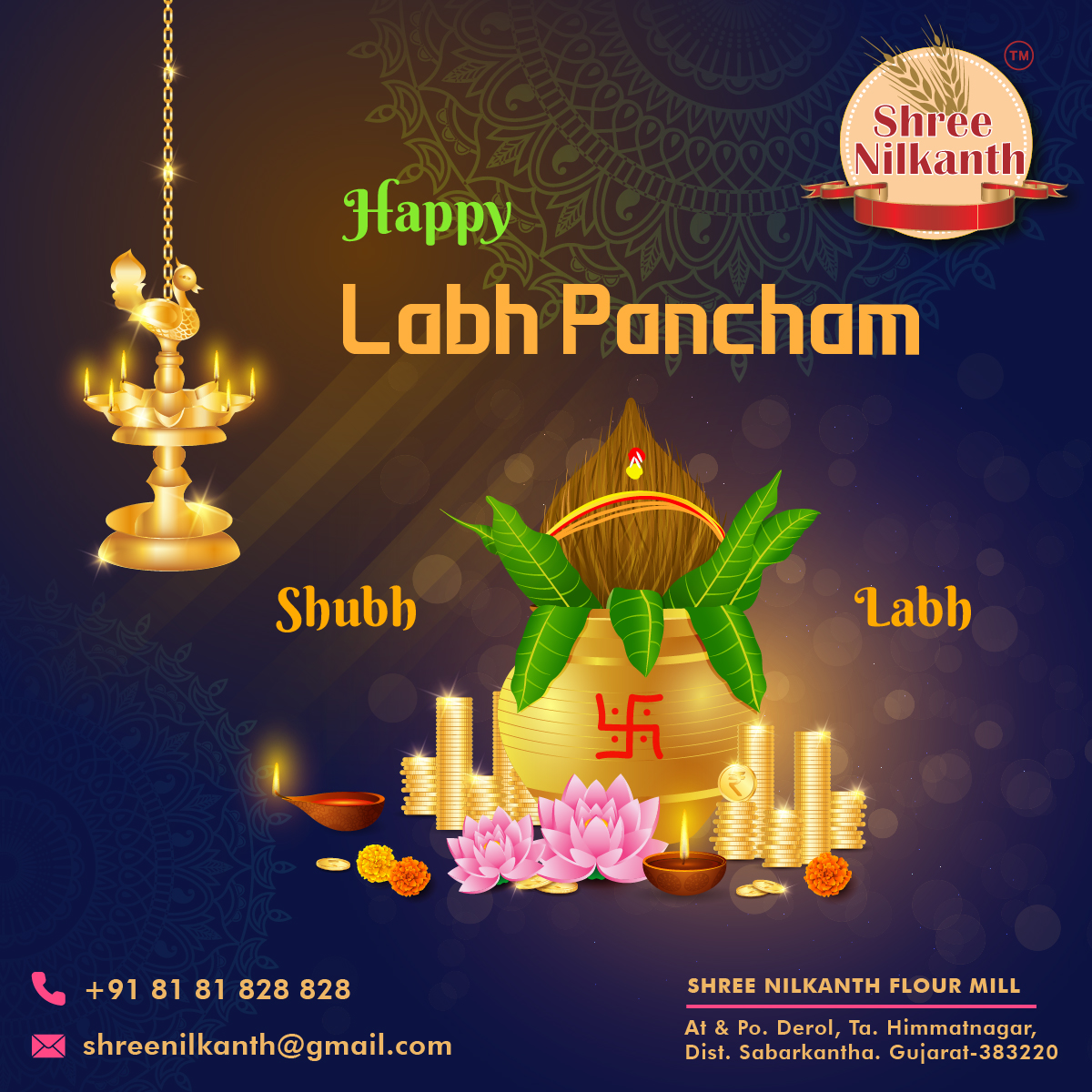 NilkanthMill's tweet photo. May the happiness that this season brings brighten your life and hope the year Brings you luck and fulfills all your dearest dreams. #Nilkanthflourmill wishing you all Shubh #LabhPancham.
#LabhPancham #Labhpanchami #flourmill https://t.co/j3Nt4DGqIG
