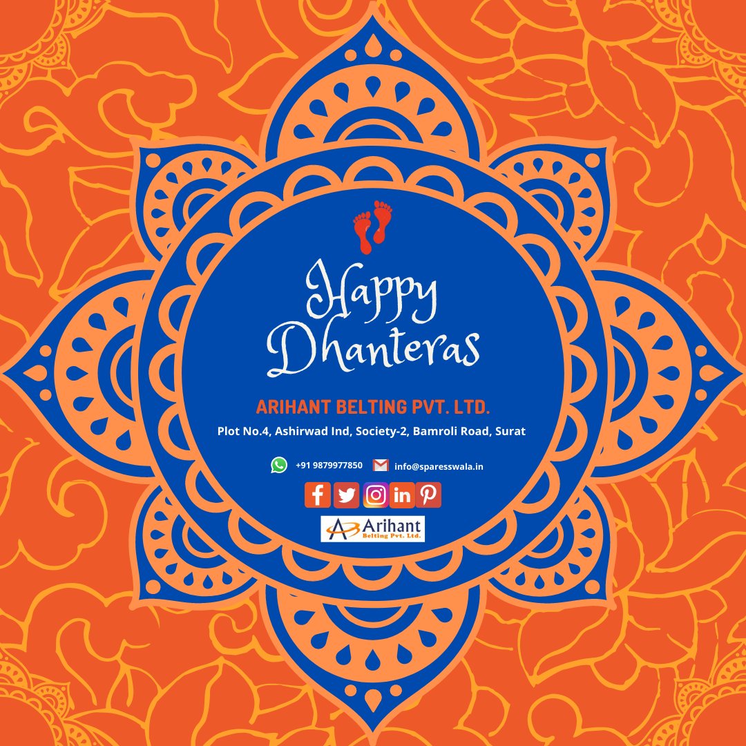 ArihantPvt's tweet photo. May Goddess Lakshmi bless your business and may you always do well.
A very happy and prosperous Dhanteras.     
.
.
.

Good Wishes....
🔸🔶 Arihant Belting Pvt. Ltd. &amp; Team  🔸🔶 https://t.co/kX9rEQDSuS