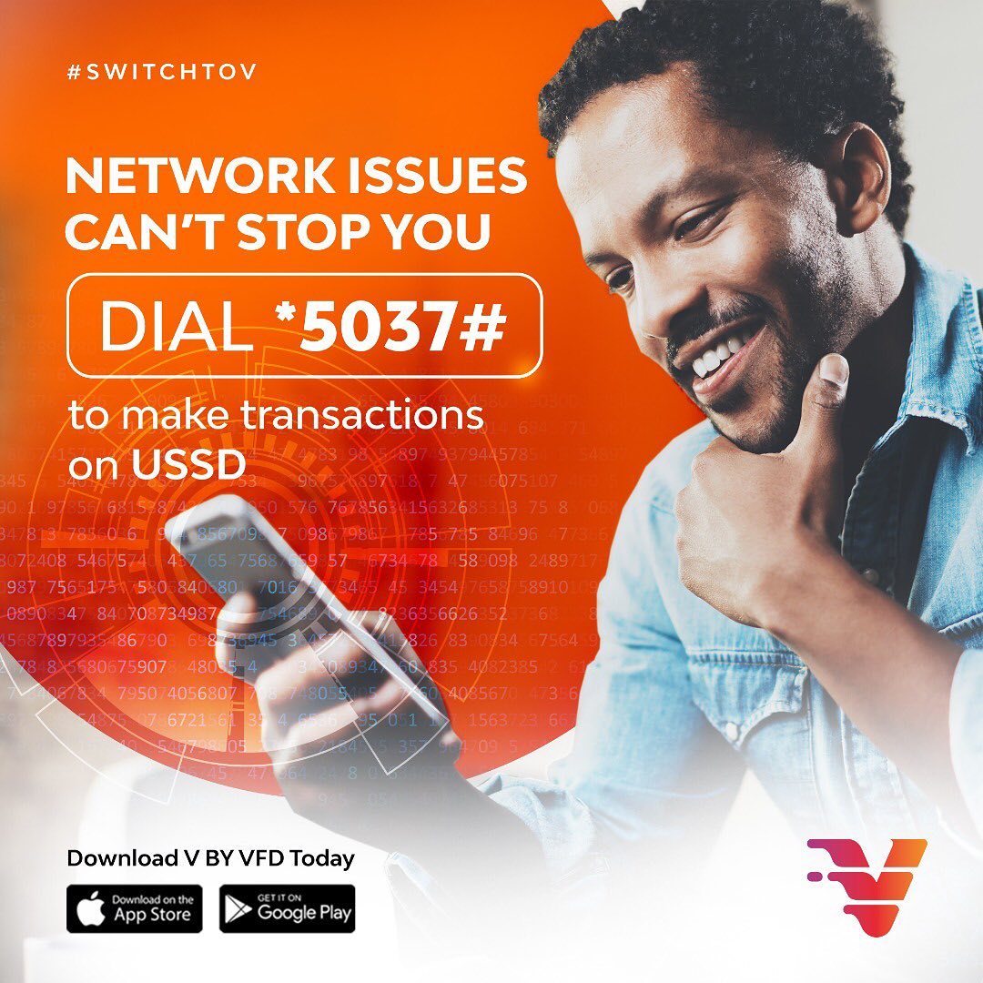 VFDGroup's tweet photo. With just a feature phone you can do so much on V!!!
1. Purchase airtime
2. Pay bills
3. Transfer money
4. Cardless withdrawals
5. Request debit card
Dial *5037# to start now!!!
@vbankng
#vfdgroupplc #bankwithv #vbankng https://t.co/48vWgKjIvn