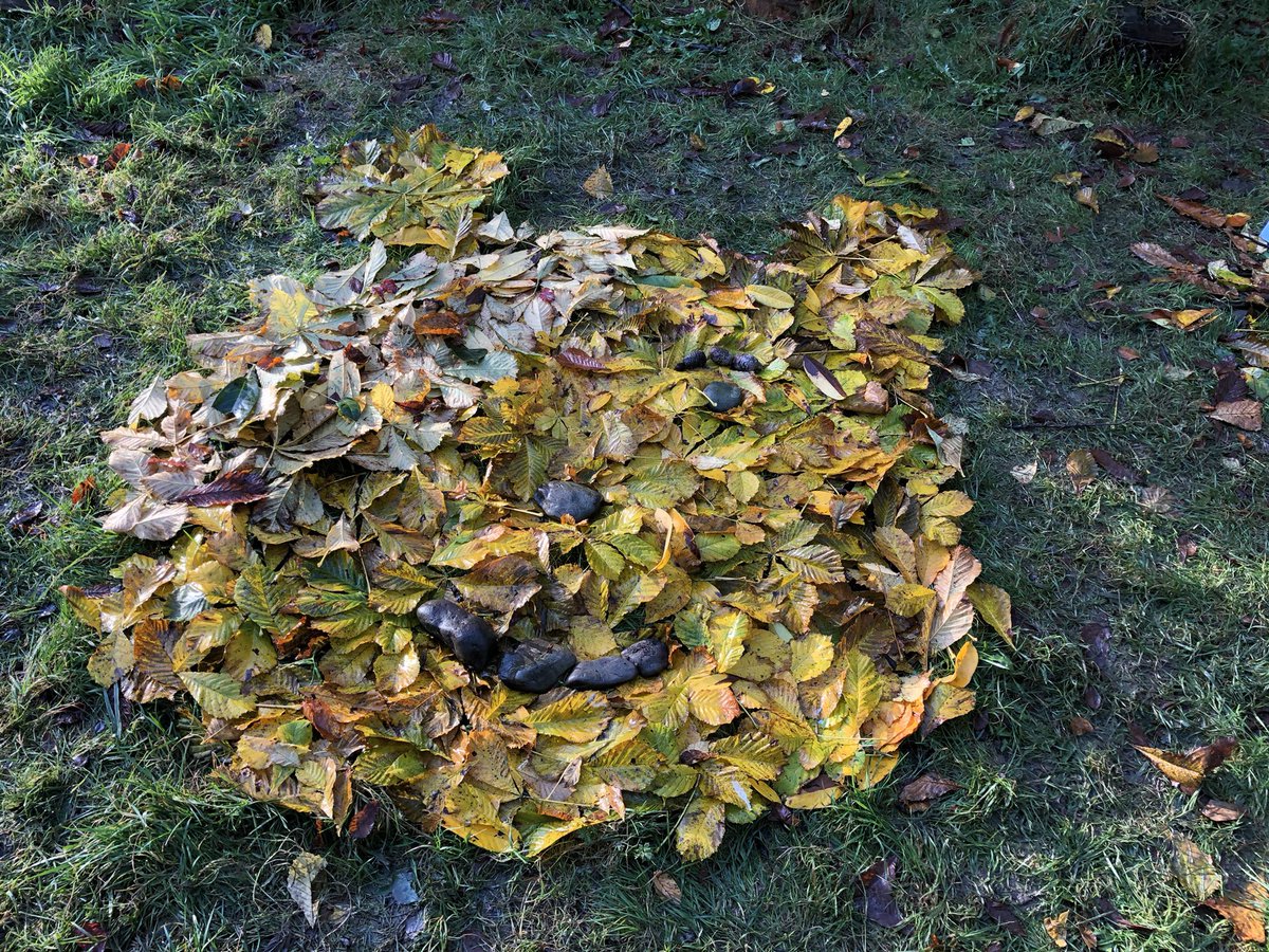 We made our own Pudsey Bear at Forest School today. #ChildrenInNeed