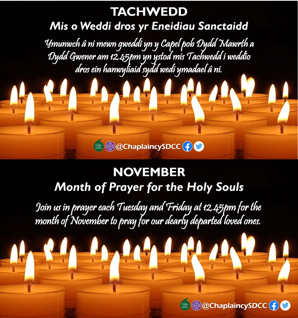 ChaplaincySDCC's tweet photo. The Holy Souls are remembered each day in Daily Prayer in the College chapel and at twice weekly special prayer services.  Join us if you can. https://t.co/XMe3PTiB4y