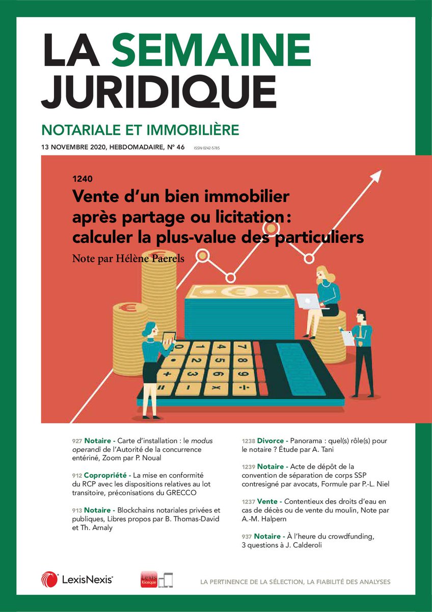JCP_N's tweet photo. Bouclage JCPN n°46 : Vente d’un bien immobilier après #partage ou #licitation : quelle date d’acquisition retenir pour calculer la plus-value immobilière des particuliers ?
Note par Hélène Paerels
#notaire #fiscalité #plusvalue #immobilier https://t.co/vifVWlQxzG