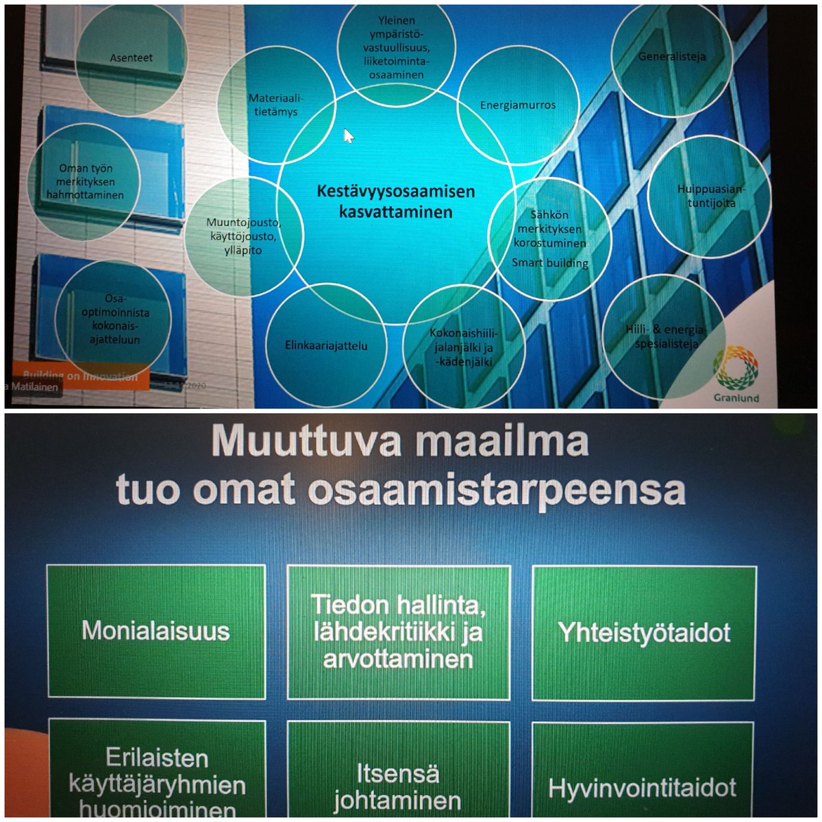 Hyvää keskustelua ja yhteisen ajattelun kehittämistä pyöreän pöydän ääressä monipuolisten alustusten pohjalta. Kiitos 🙂 #kestävärakentaminen