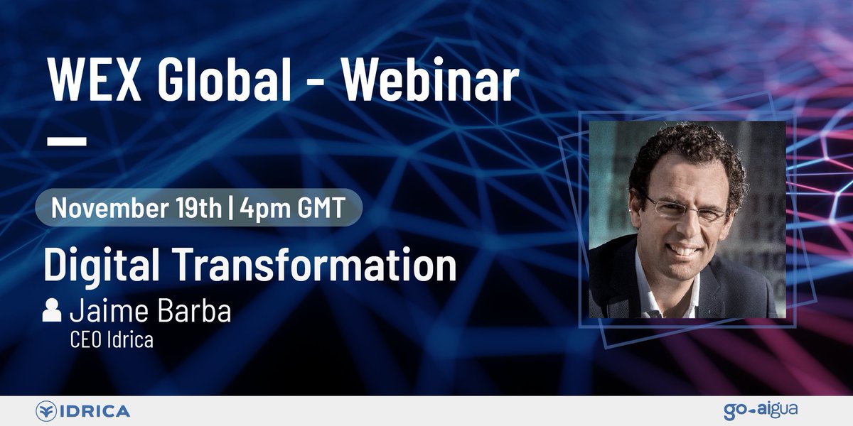 IdricaHQ's tweet photo. We are looking forward to the first #WEXGlobal webinar, a golden opportunity to reconnect with colleagues in the network.
@JaimeBarba_ CEO #Idrica will host the table on #DigitalTransformation.
Let's recreate the spirit of @WEX_Global!
About the event: https://t.co/WIHkCgqGT2 https://t.co/s7rCDs0G7u