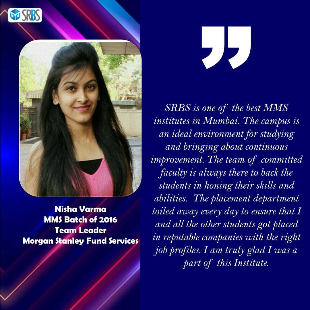 srbs_edu's tweet photo. Read the testimonial of Nisha Varma, Alumni of SRBS MMS batch of 2016.
.
.
.
.
.
#srbs #sgrfoundation #rahejaacademia #testimony #mms #improvement #skills #placement #companies #institute https://t.co/5WHcZ8Lu0e