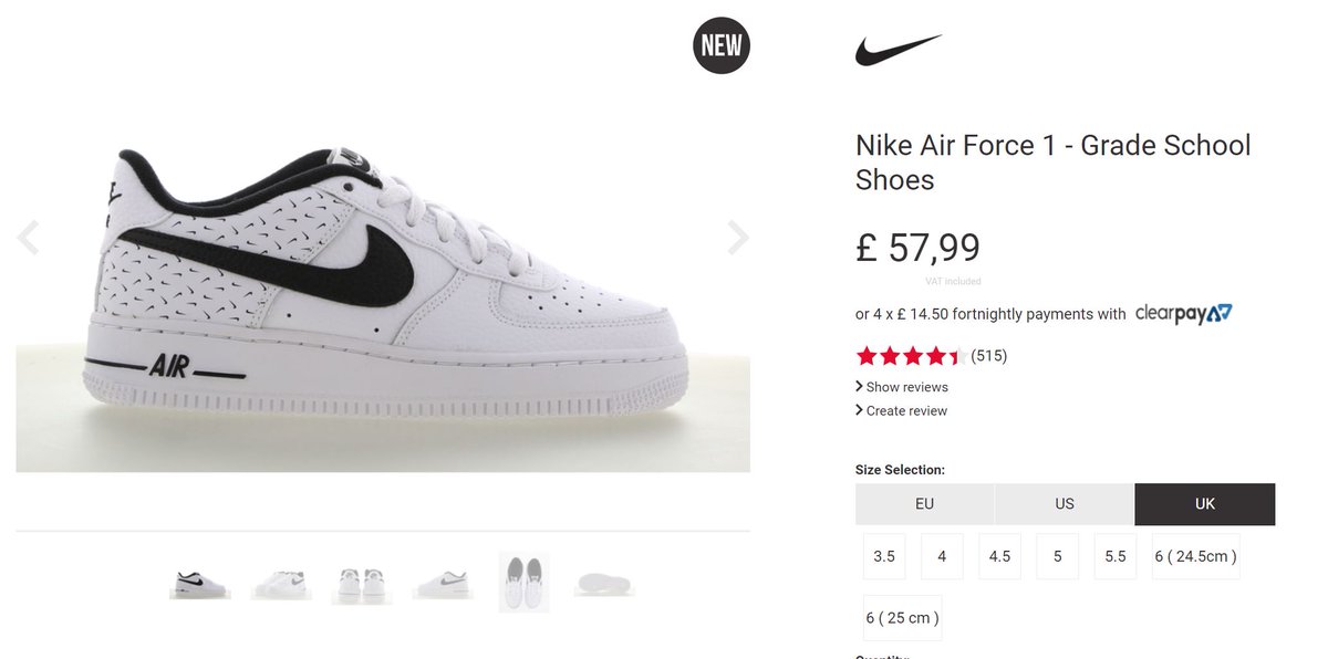 air force 1 clearpay