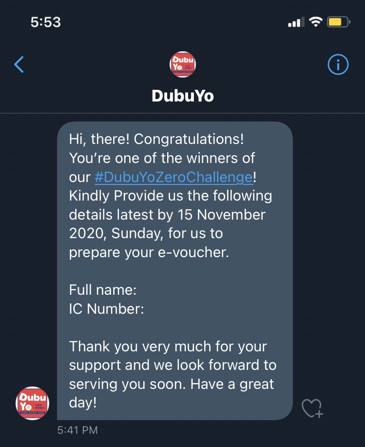 najjwa41's tweet photo. Huwow guys! 😂 I dpt voucher from @dubuyomy 🥰 Thank you~ #DubuYoZeroChallenge https://t.co/LioB7ONf0w