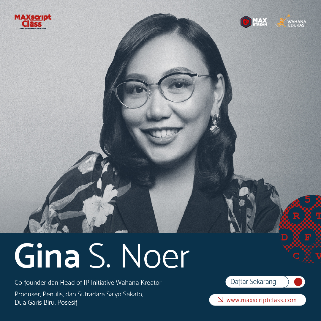 maxscriptclass's tweet photo. Mentor berikutnya adalah penulis yang berhasil mengambil banyak hati dengan Dua Garis Biru-nya!
@ginaSnoer, Co-founder/Head of IP Initiative @wahanakreator, menulis untuk “Posesif”, serial “Saiyo Sakato” & "Cinta Pertama, Kedua & Ketiga".
Ayo segera ikutan #MaxscriptClass! https://t.co/TrkK0UoccD