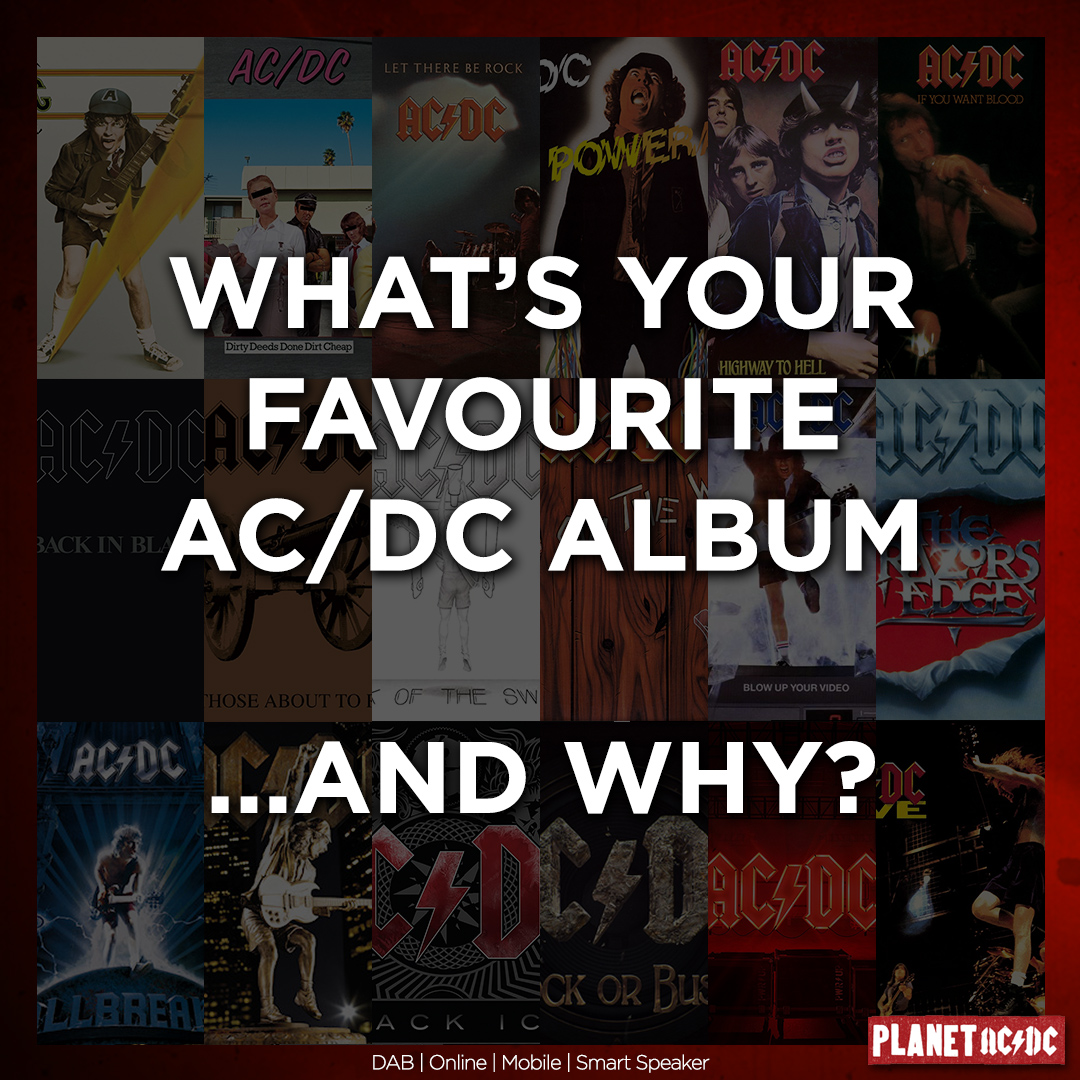 PlanetRockRadio's tweet photo. What's your favourite @acdc album, and why?
All day today on Planet AC/DC, we're celebrating new and classic AC/DC! โก๏ธ
๐ Listen: https://t.co/UGulIKTvbp
#planetacdc https://t.co/HCtOg5N1vE