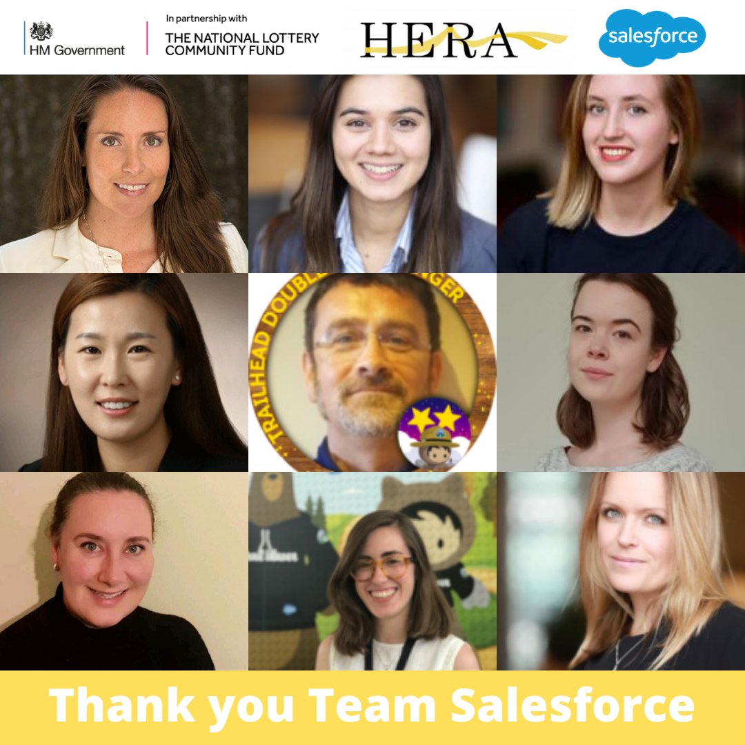 HerEquality's tweet photo. Thanks to this @salesforce team for developing our online learning platform🙏
Yasmine N
Joanna M
Nerea L
Morag D
Mary L
Anna D
Felicity S
Brendon M
Sian Y
HERA Online is possible also thanks to the @UKGovernmentEng funding #Covid Community Support Fund @TNLUK
#CommunitesCan https://t.co/qcHShjWE0v