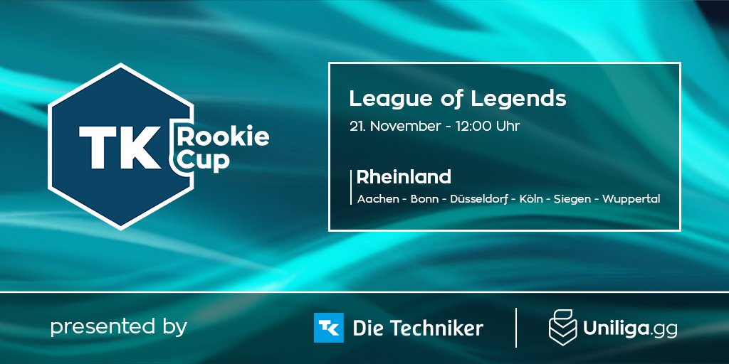 Das Rookie-Turnier der UEG für alle Newcomer in Zusammenarbeit mit der TKK findet am 21.11.2020 statt. Mehr Infos zur Anmeldung gibt’s auf Discord und Facebook. Wir sehen uns!