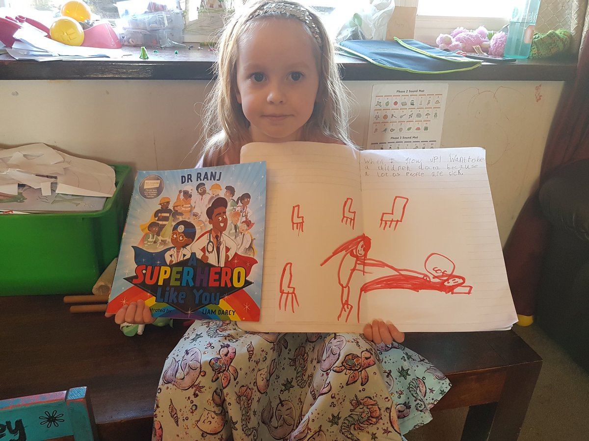 fleurtooby's tweet photo. Perfectly timed arrival of @DrRanj new book for day 1 of home school after my 5 yr olds bubble was closed! #whenigrowup #reallifesuperhero #iwanttobeachilddoctor #homeschool #superherolikeyou https://t.co/bK3Zgihdee