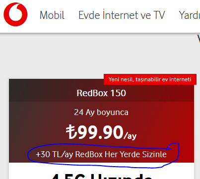 labonito's tweet photo. @VodafoneDestek Merhaba, Redbox hizmetiniz için "Redbox her yerde sizinle" adı altında, ayda 30 TL ek ücret ödeyerek farklı lokasyonlarda da kullanılabileceği belirtilmiş. https://t.co/ZZJKfqRcw3