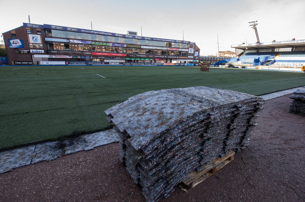 Cardiff_Rugby's tweet photo. Work has now begun to replace the artificial surface at @ArmsParkCardiff.

Our thanks go to @CV_UHB @dragonsrugby and @TonyPattersonSg for their support.

https://t.co/65h6Y17IKu https://t.co/Rr8GZt5F9E