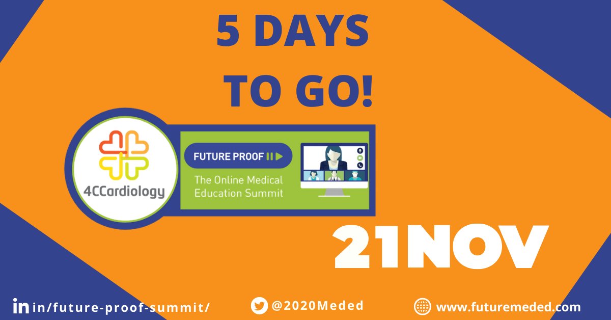 Only 5 days until the #4CCSummit! Check out the #cardiologist speakers here -> futuremeded.com/4cc-speakers/ Secure your virtual spot and connect with experts! futuremeded.com/registration/ #meded #cardiotwitter #Cardiovascular #CardioEd #MedStudentTwitter