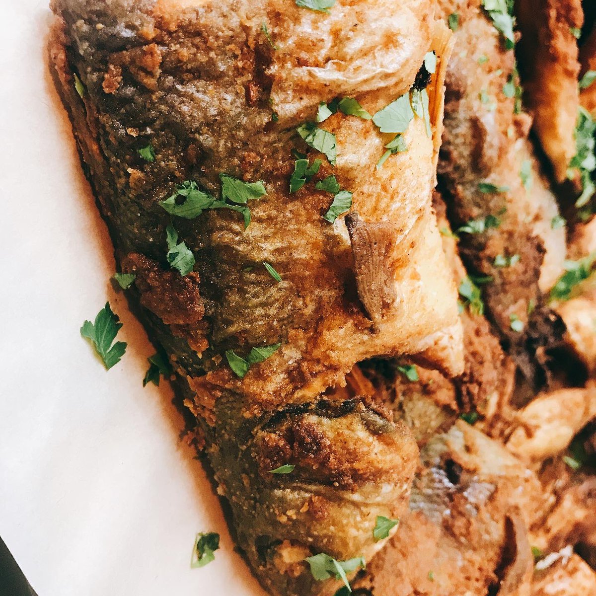 Mamareemkitchen's tweet photo. Sea bass fish fried in a crunchy delicious easy recipe. اطيب سمك مقلي و مقرمش #seabass #seabassrecipe #seabas #fish #fishrecipes #سمك_مقلي #سمك #سمك_طازج #سمكة #سمكاتي https://t.co/MVvA9RMaFv