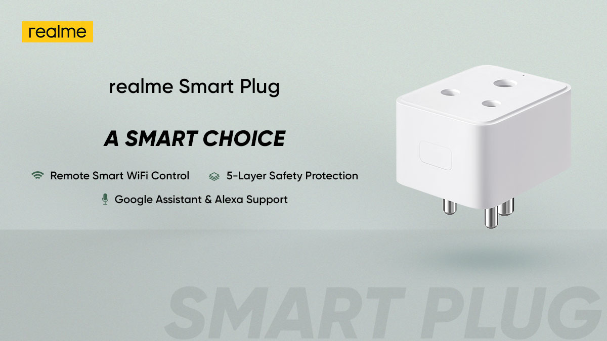 realmenarzoIN's tweet photo. Meet the all-rounder, #realmeSmartPlug equipped with features like Smart WiFi Control, Google Assistant & Alexa Support and 5-Layer Safety Protection for smarter homes.
Priced at ₹799. Available on https://t.co/n3vAbwuqXx & @Flipkart.
Buy now: https://t.co/Xc0v88CLy8 https://t.co/9PUKvK67Ps