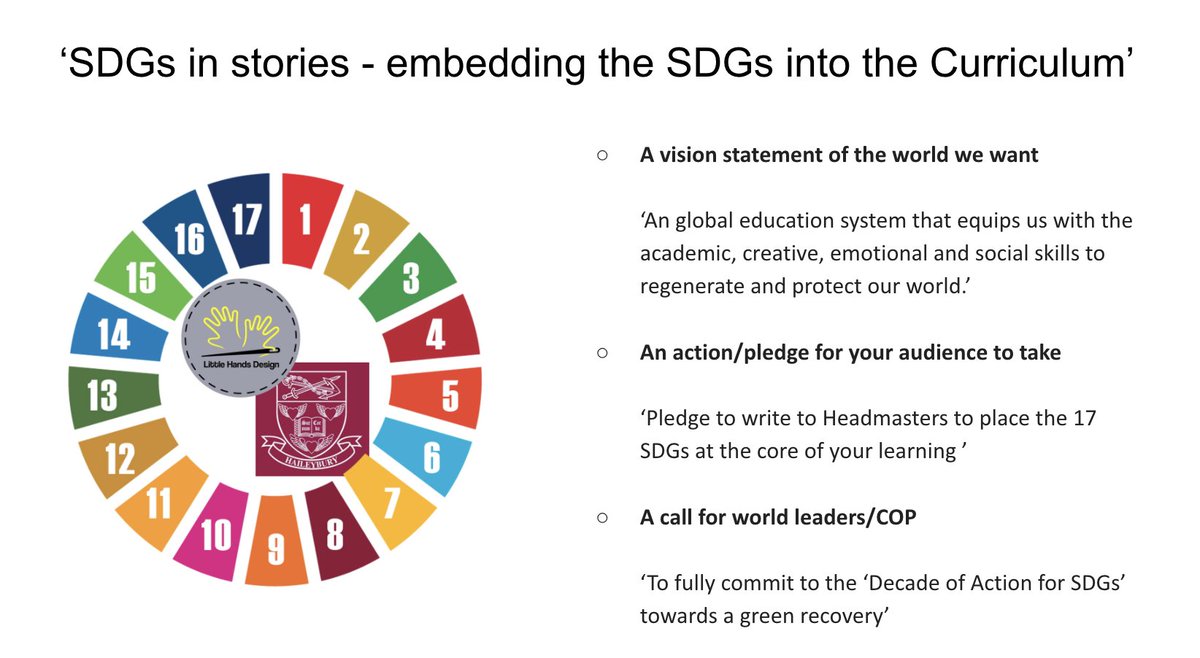 LittleHandsCIC's tweet photo. At Youth Climate Summit today a collaborative project of how SDGs are being embedded into the curriculum @HaileyburyKZ Tune in on live stream 1 at 10.40am or catch up later. #sdgs #globalgoals #youthclimatesummit #transformourworld @HBSustEcoSchool @globalactplan https://t.co/wnDmqVKVgX